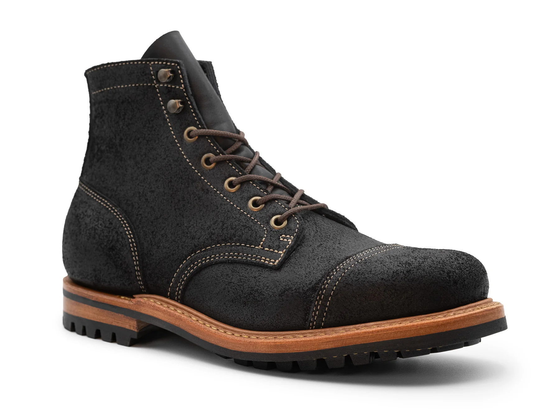 Black Oiled Rough Out | Cap Toe - Image 3